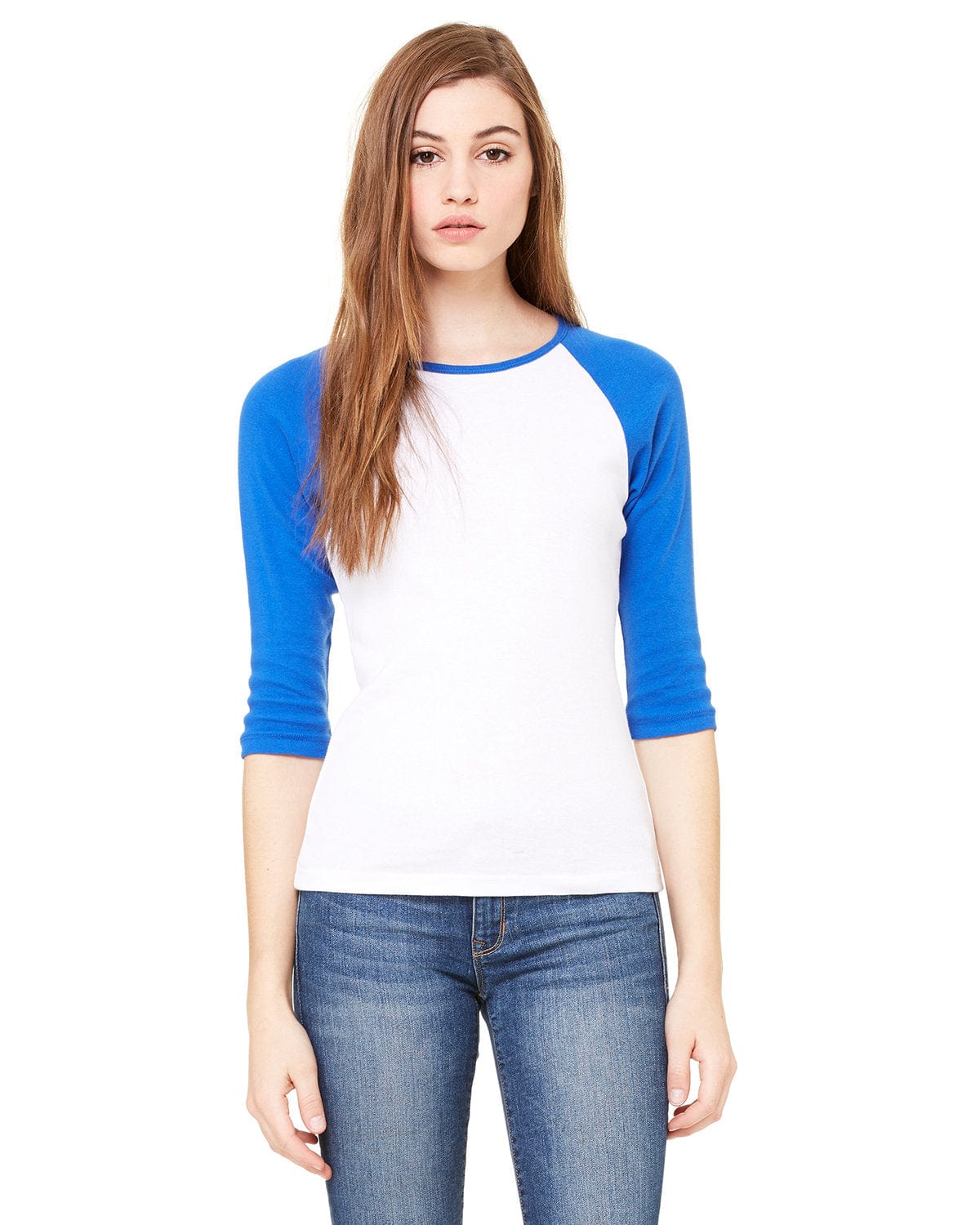 Bella Canvas T-Shirts S / White/ Tr Royal Bella + Canvas B2000: Raglan Sleeve