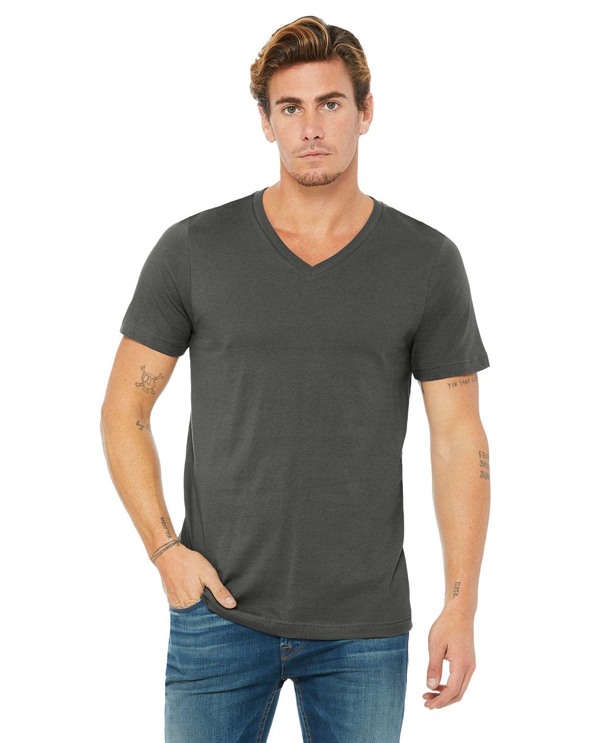 Bella Canvas T-Shirts XS / Asphalt Bella+Canvas 3005: Unisex Jersey Short-Sleeve V-Neck T‑Shirt