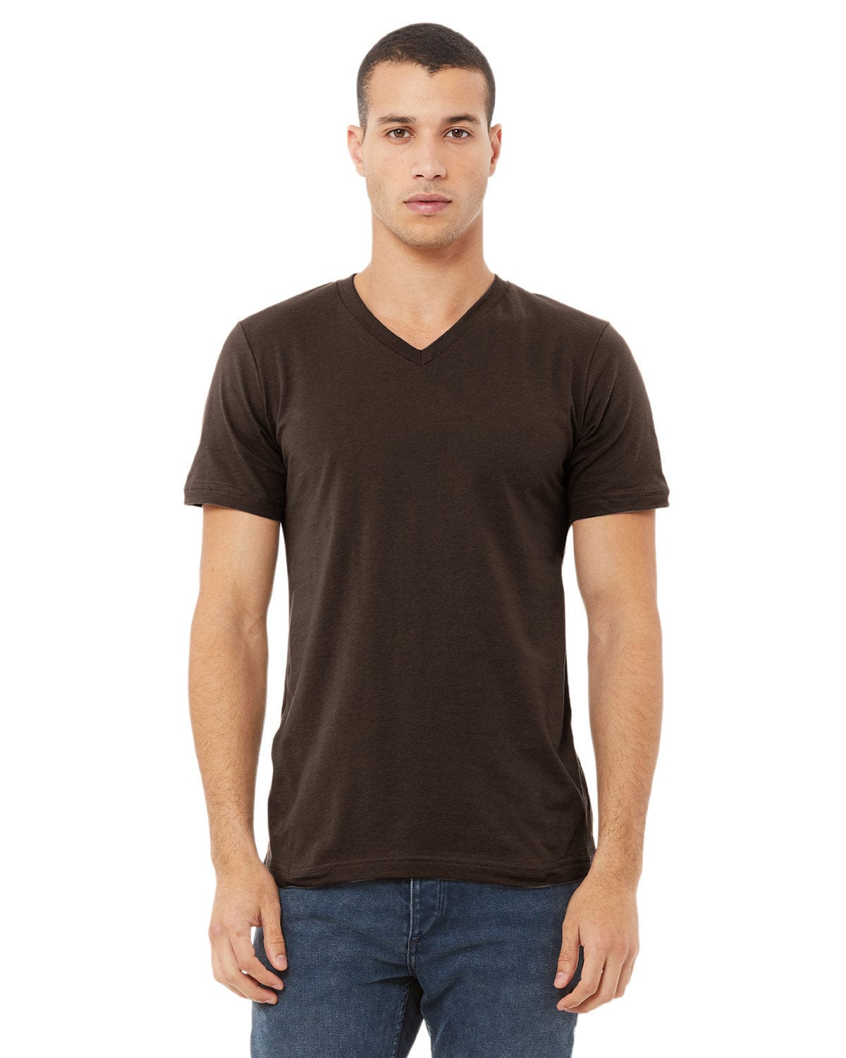 Bella Canvas T-Shirts XS / Brown Bella+Canvas 3005: Unisex Jersey Short-Sleeve V-Neck T‑Shirt