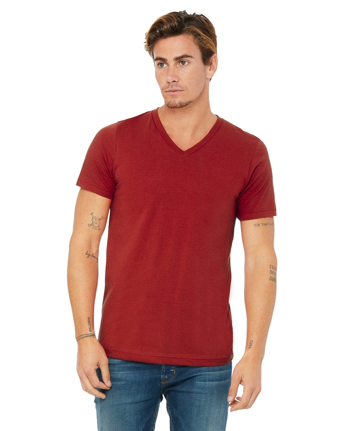 Bella Canvas T-Shirts XS / Canvas Red Bella+Canvas 3005: Unisex Jersey Short-Sleeve V-Neck T‑Shirt