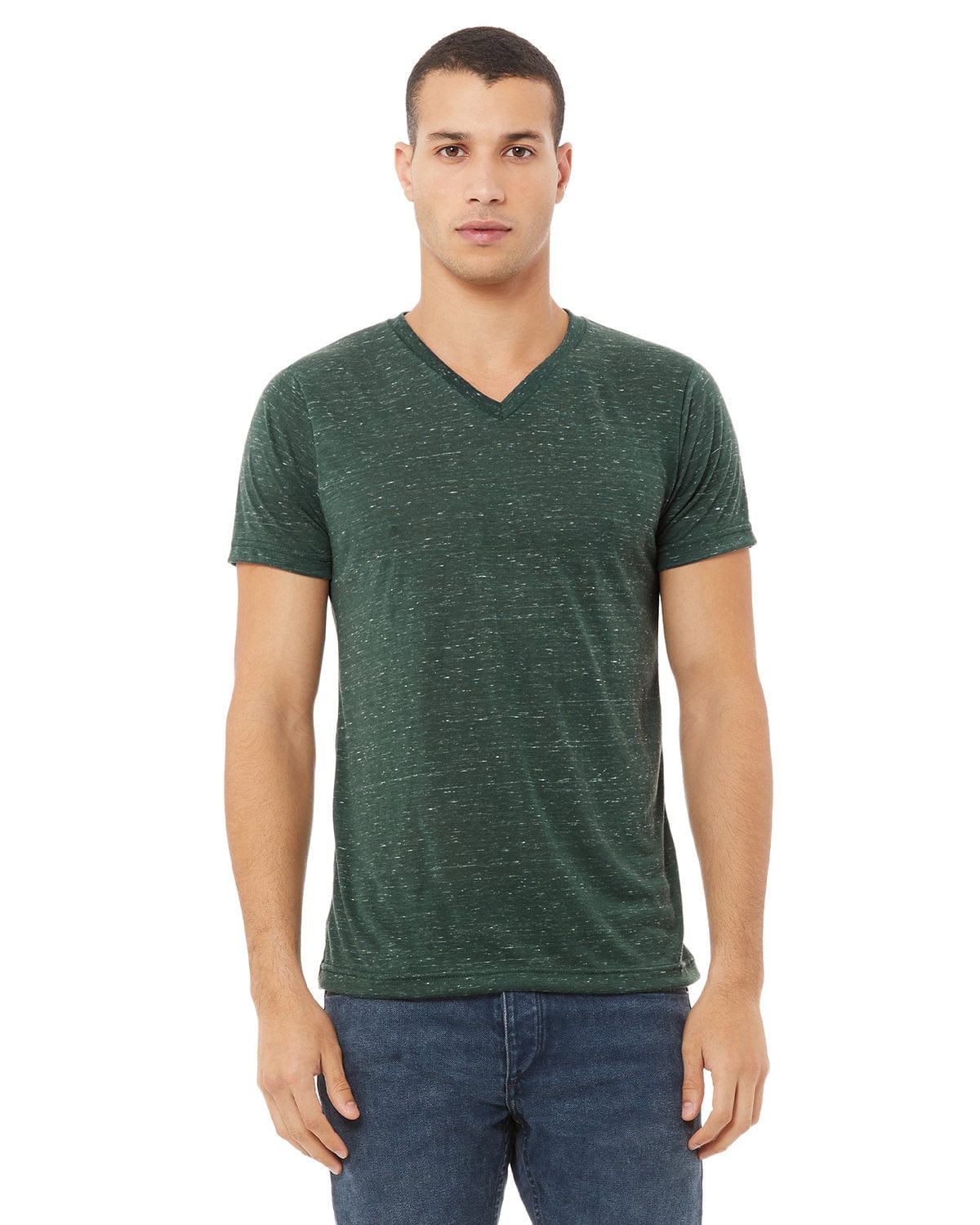Bella Canvas T-Shirts XS / Forest Marble Bella+Canvas 3655C: Unisex Textured Jersey V-Neck T-Shirt