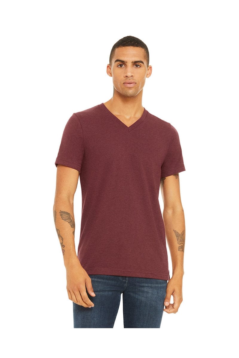 Bella Canvas T-Shirts XS / Heather Cardinal Bella+Canvas 3005: Unisex Jersey Short-Sleeve V-Neck T‑Shirt