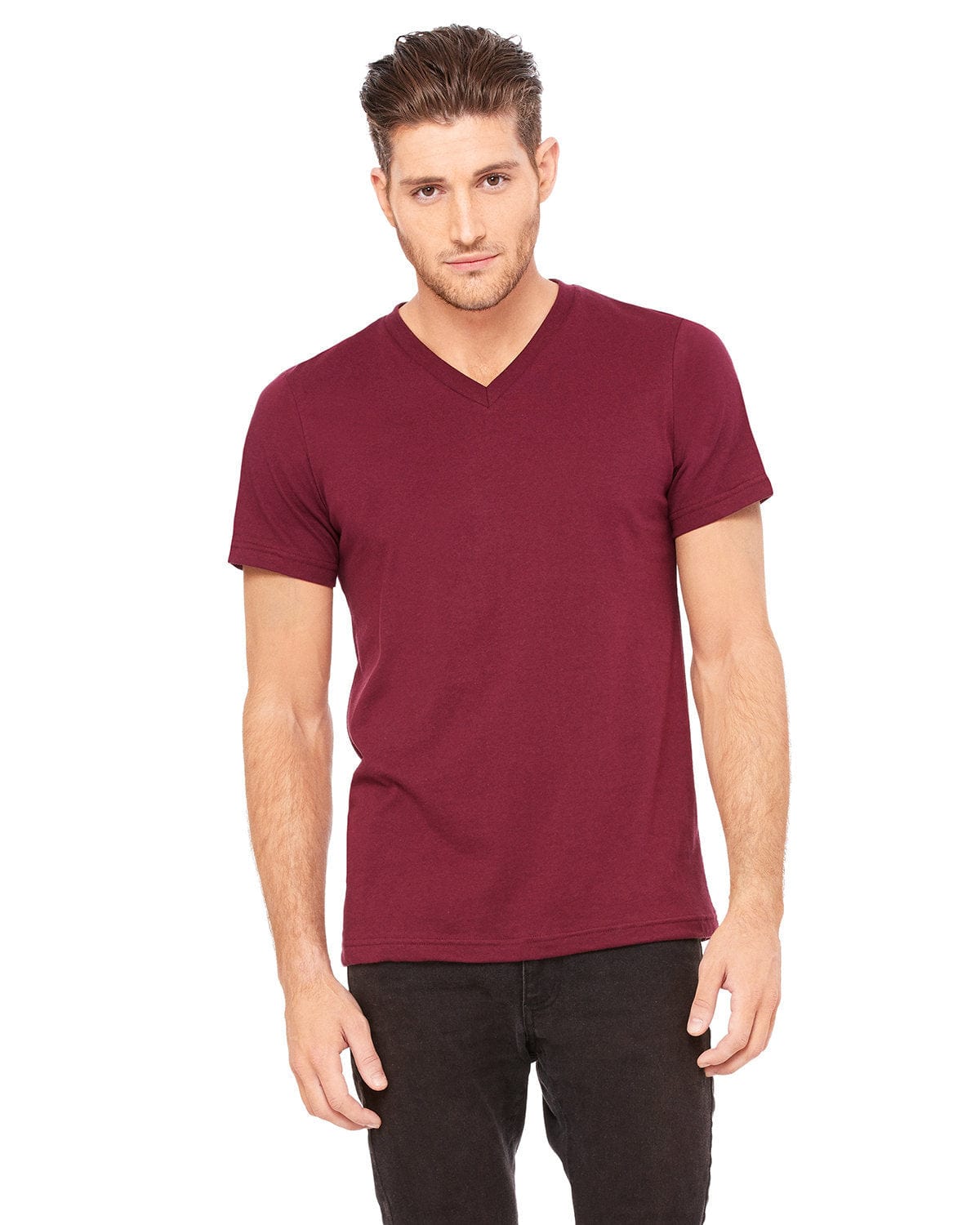 Bella Canvas T-Shirts XS / Maroon Bella+Canvas 3005: Unisex Jersey Short-Sleeve V-Neck T‑Shirt