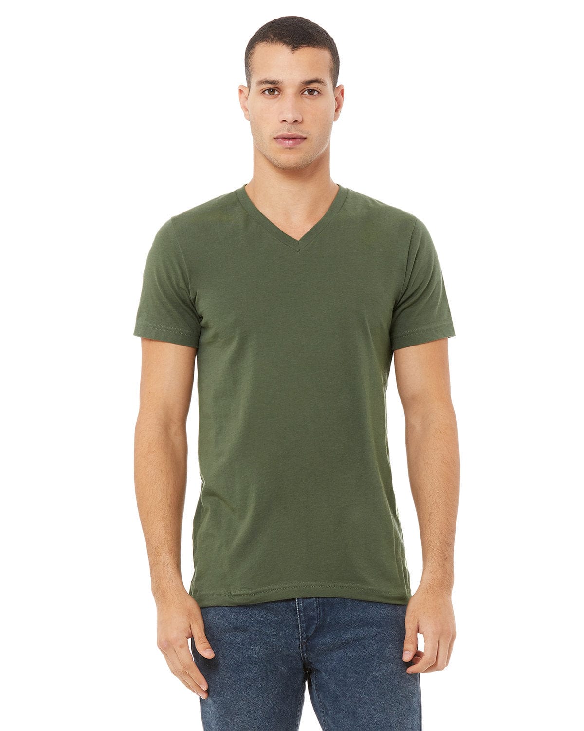 Bella Canvas T-Shirts XS / Military Green Bella+Canvas 3005: Unisex Jersey Short-Sleeve V-Neck T‑Shirt