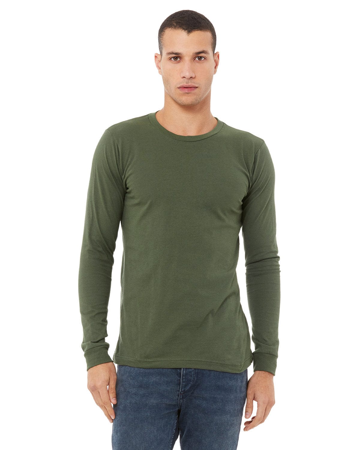 Bella Canvas T-Shirts XS / Military Green Bella+Canvas 3501: Unisex Jersey Long-Sleeve T-Shirt