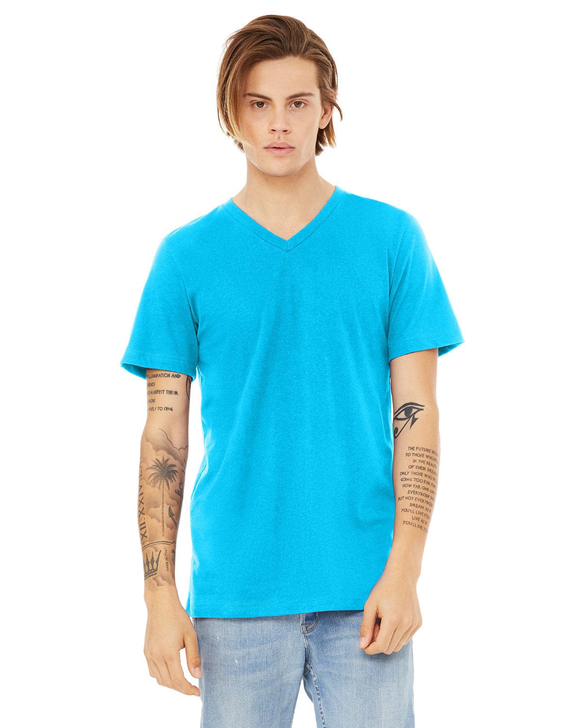 Bella Canvas T-Shirts XS / Neon Blue Bella+Canvas 3005CVC: Unisex CVC Jersey V-Neck T-Shirt