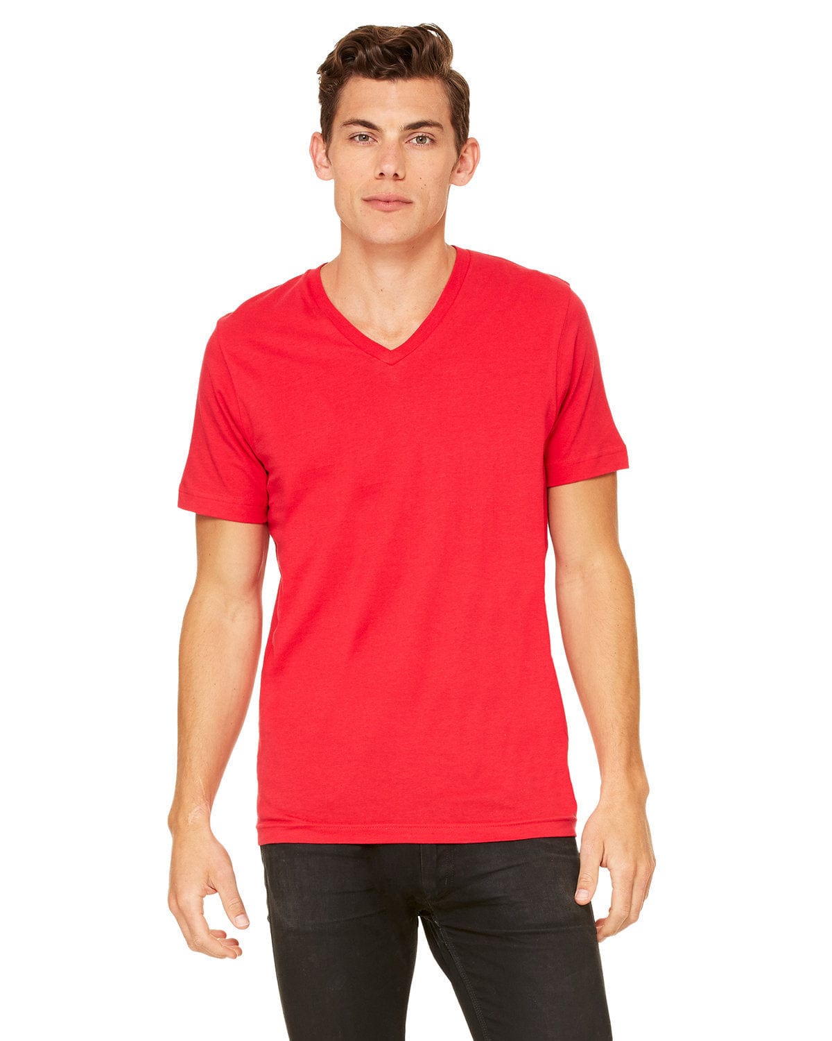 Bella Canvas T-Shirts XS / Red Bella+Canvas 3005: Unisex Jersey Short-Sleeve V-Neck T‑Shirt