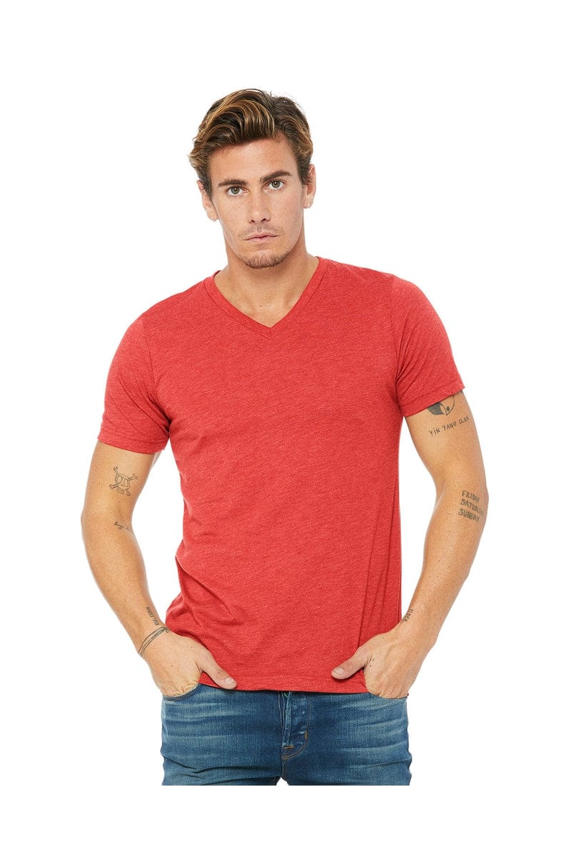 Bella Canvas T-Shirts XS / Red Triblend Bella+Canvas 3415C: Unisex Triblend V-Neck T‑Shirt
