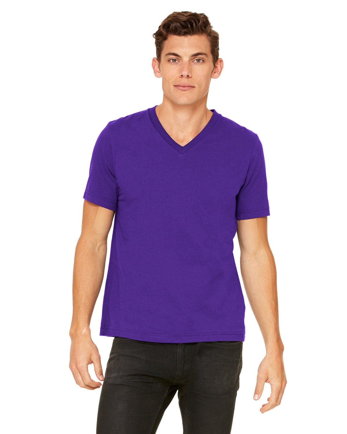 Bella Canvas T-Shirts XS / Team Purple Bella+Canvas 3005: Unisex Jersey Short-Sleeve V-Neck T‑Shirt
