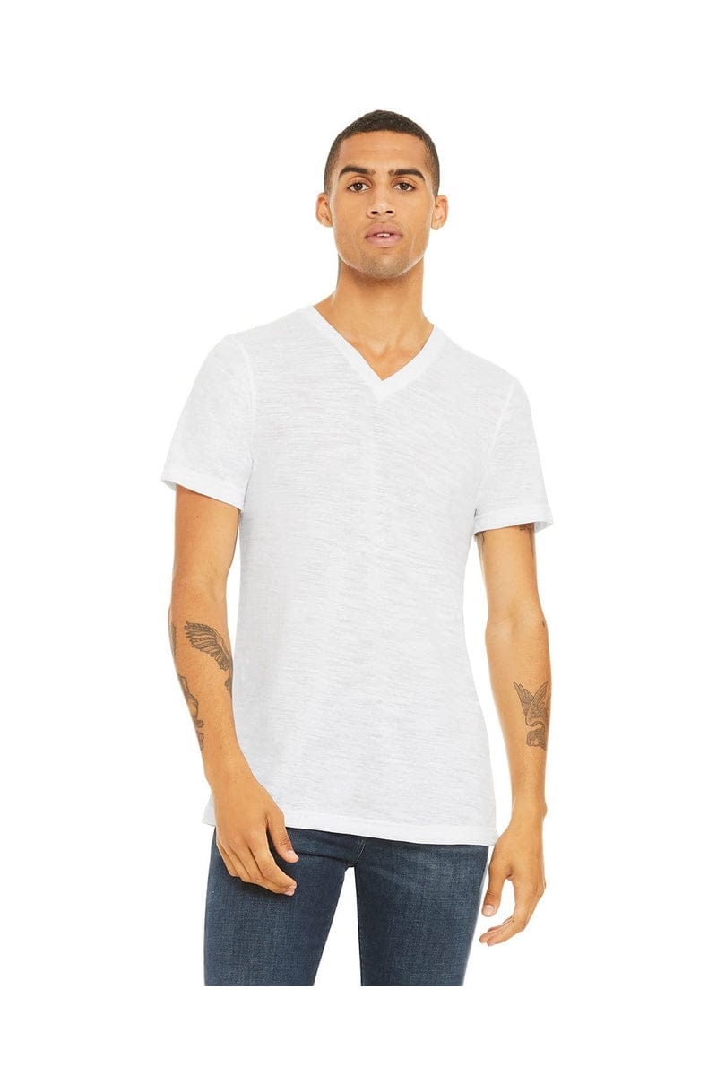 Bella Canvas T-Shirts XS / White Slub Bella+Canvas 3005: Unisex Jersey Short-Sleeve V-Neck T‑Shirt