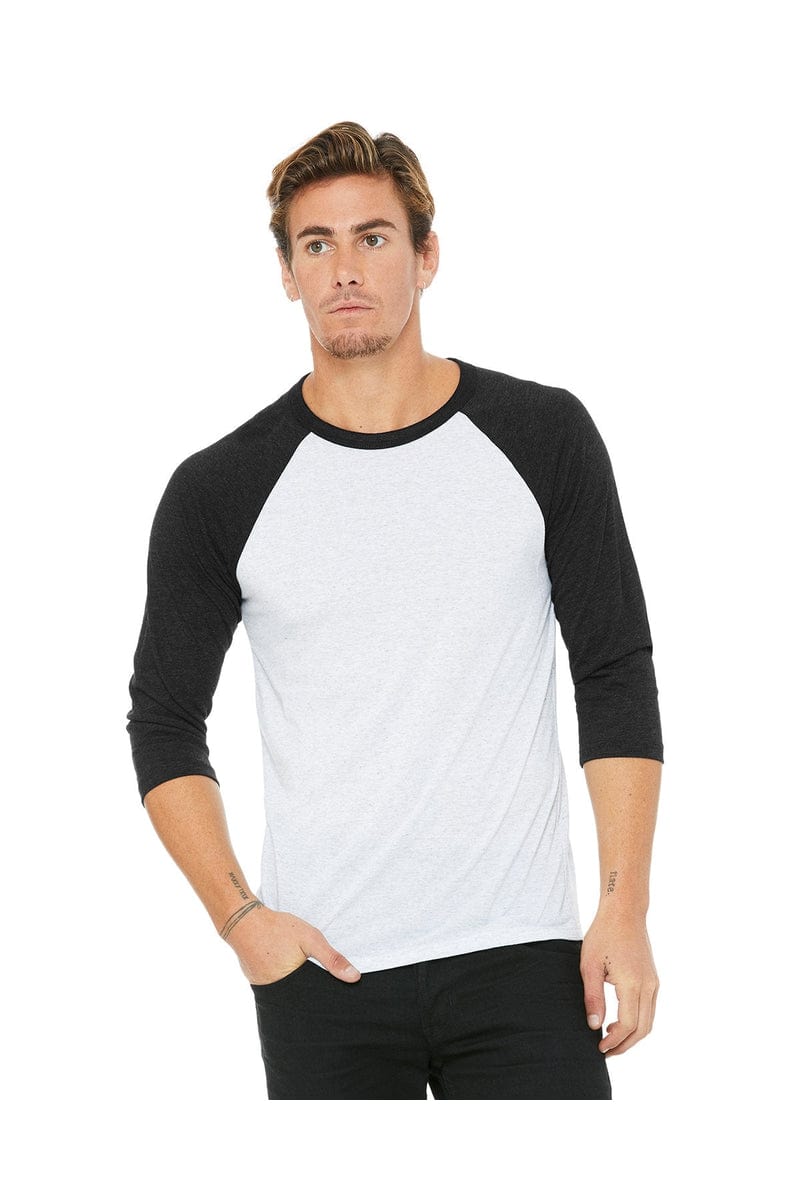 Bella Canvas T-Shirts XS / Wht Flck/ Chr Tr Bella+Canvas 3200: Raglan Sleeve