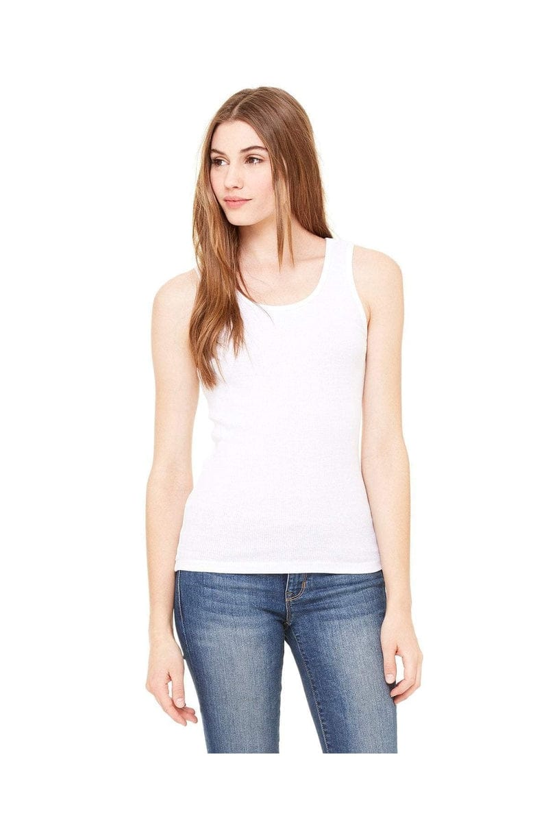 Bella Canvas Tank Tops Bella+Canvas 4000: Ladies' 2x1 Rib Tank