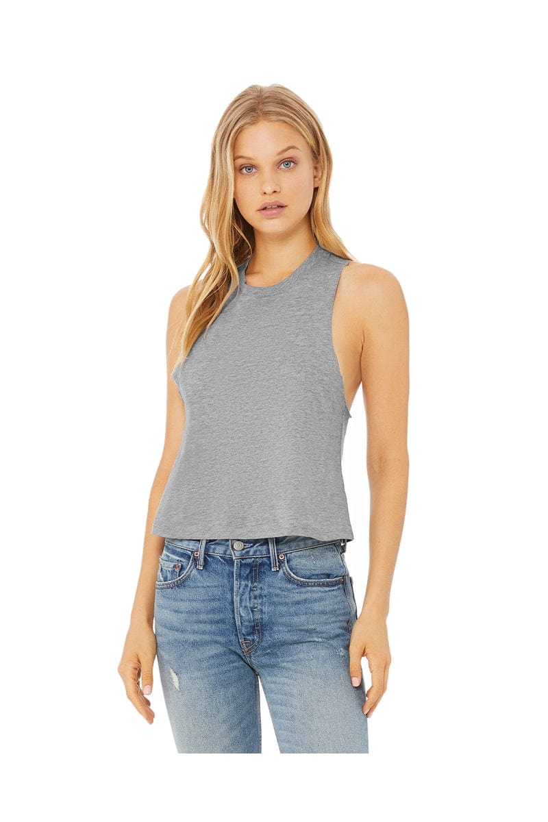 Bella Canvas Tank Tops S / Athletic Heather Bella+Canvas 6682: Women's Racerback Cropped Tank