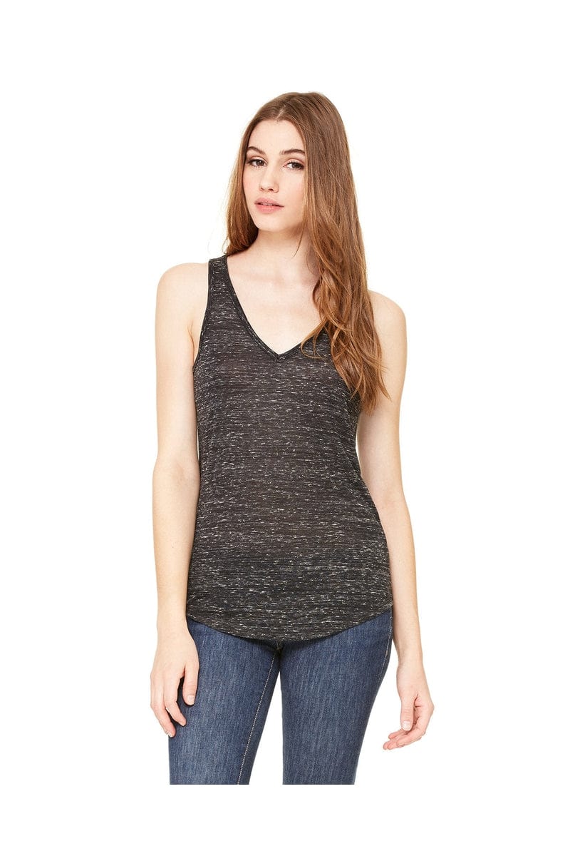 Bella Canvas Tank Tops S / Black Marble Bella + Canvas B8805: Ladies' Flowy V-Neck Tank