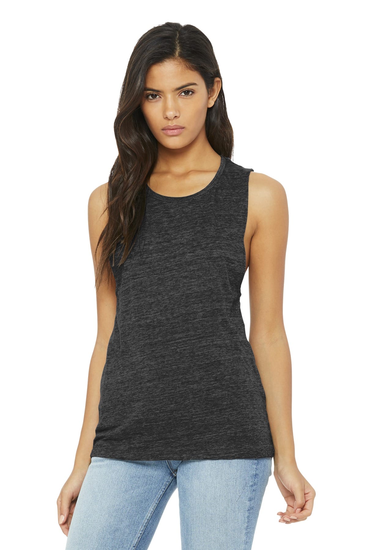 Bella Canvas Tank Tops S / Charcoal Black Slub Bella+Canvas BC8803 Ladies' Flowy Scoop Muscle Tank