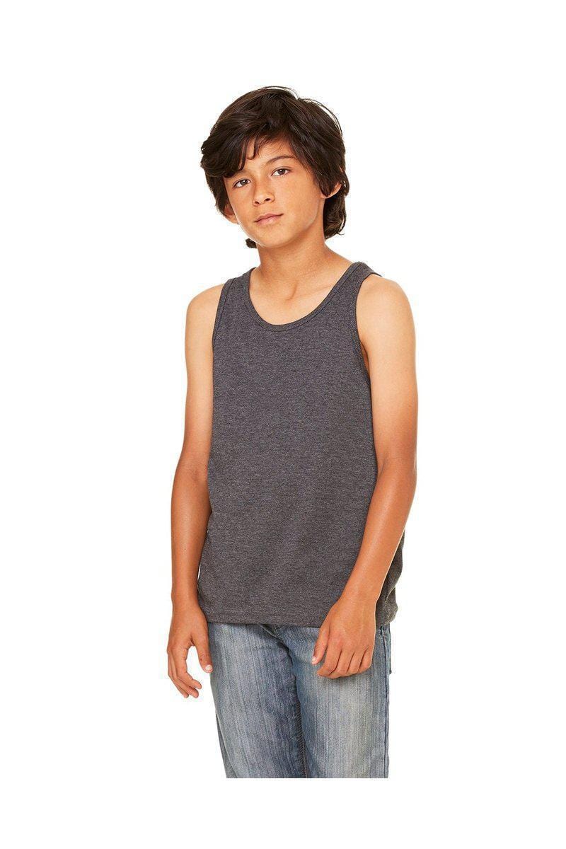 Bella Canvas Tank Tops S / Dark Grey Heather Bella+Canvas 3480Y: Youth Jersey Tank