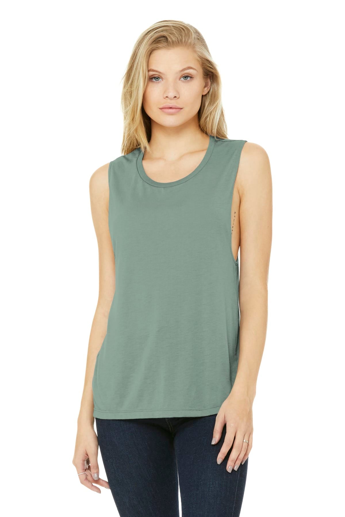 Bella Canvas Tank Tops S / Dusty Blue Bella+Canvas BC8803 Ladies' Flowy Scoop Muscle Tank