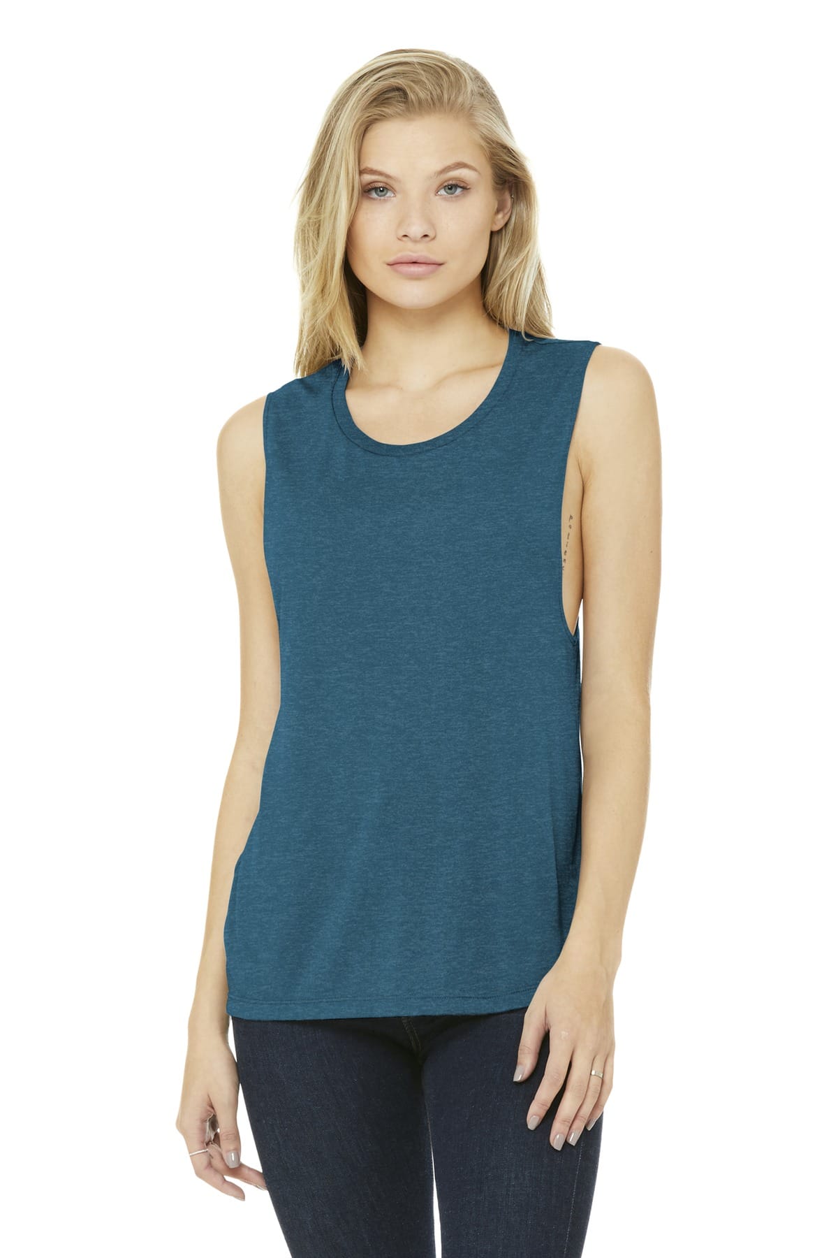 Bella Canvas Tank Tops S / Heather Deep Teal Bella+Canvas BC8803 Ladies' Flowy Scoop Muscle Tank