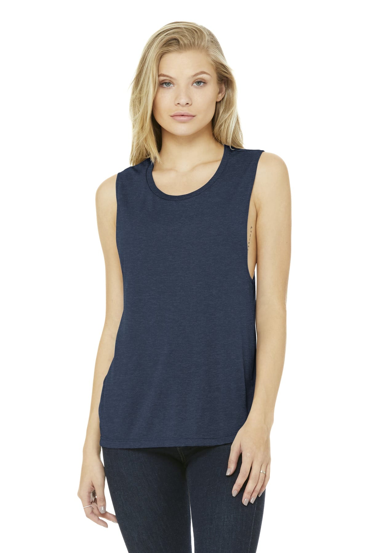 Bella Canvas Tank Tops S / Heather Navy Bella+Canvas BC8803 Ladies' Flowy Scoop Muscle Tank