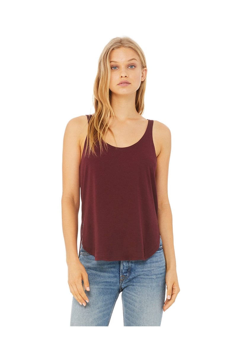 Bella Canvas Tank Tops S / Maroon Bella + Canvas B8802: Flowy Side Slit Tank