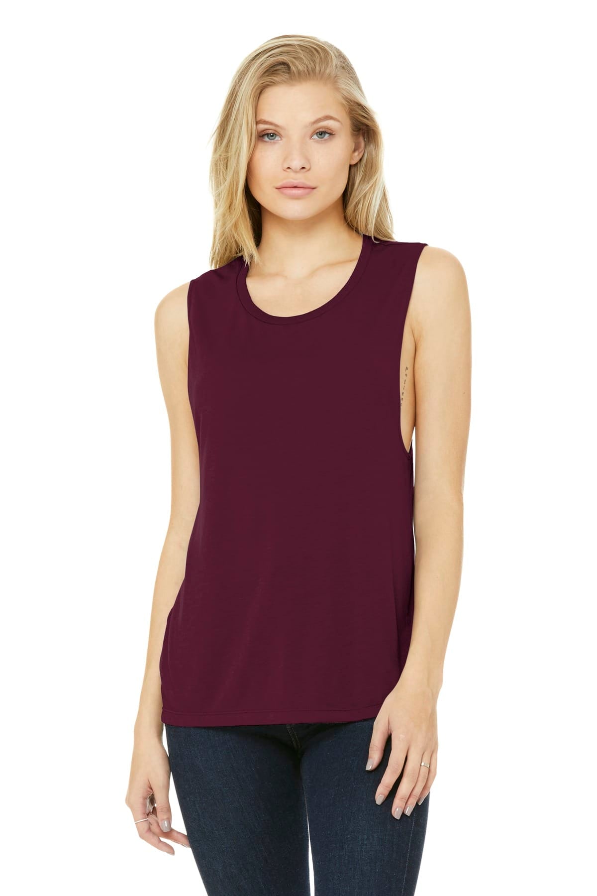 Bella Canvas Tank Tops S / Maroon Bella+Canvas BC8803 Ladies' Flowy Scoop Muscle Tank