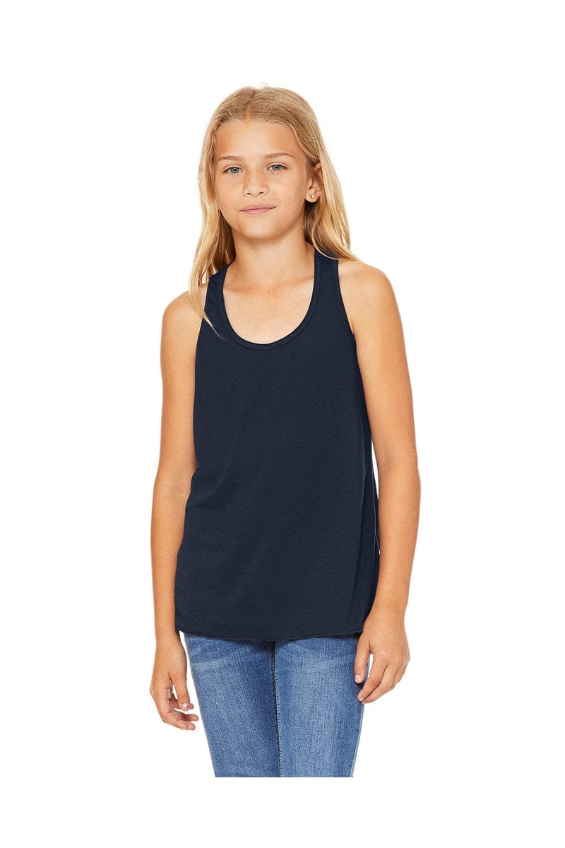 Bella Canvas Tank Tops S / Midnight Bella + Canvas B8800Y: Youth Girls Flowy Racerback Tank
