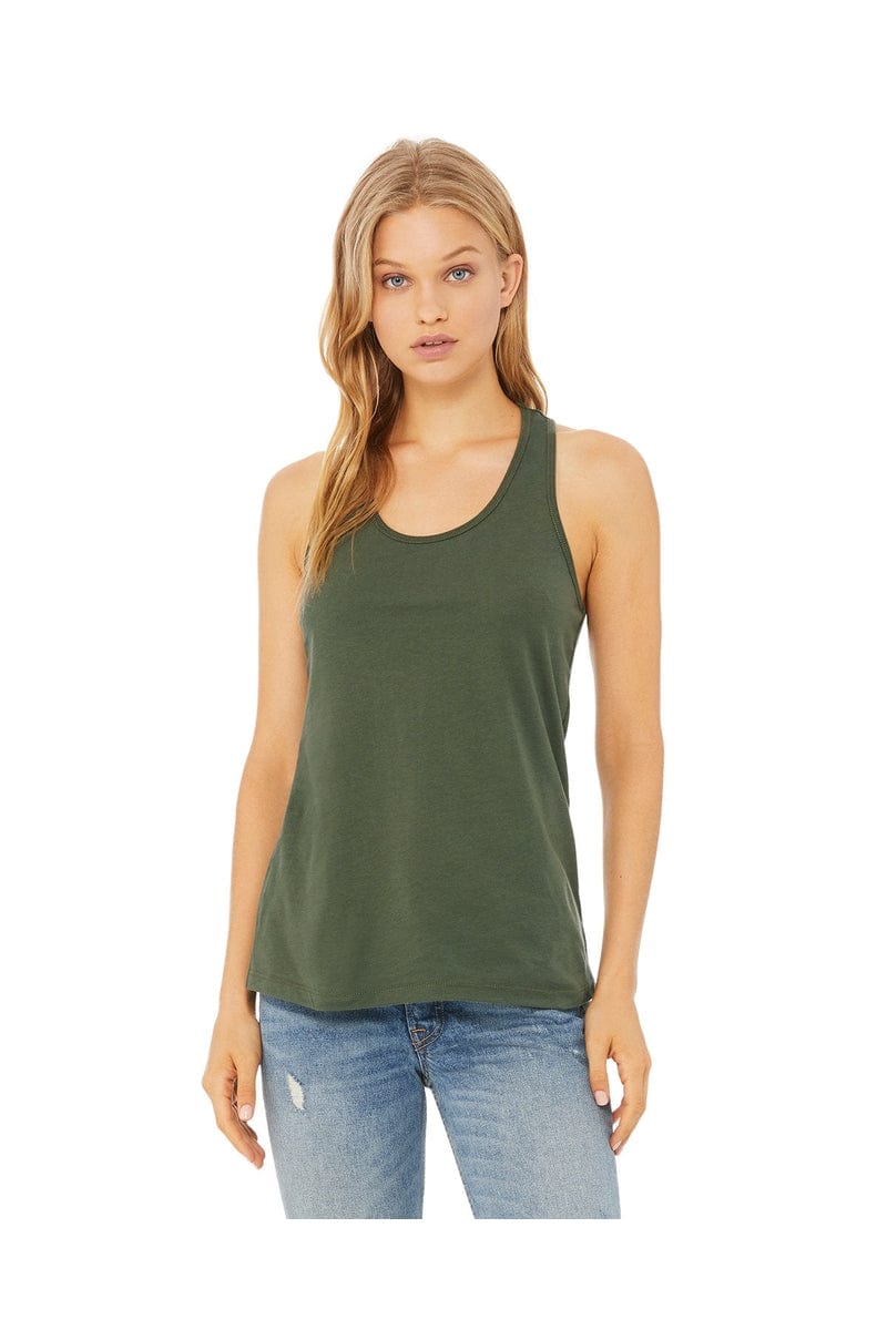 Bella Canvas Tank Tops S / Military Green Bella + Canvas B6008: Ladies' Jersey Racerback Tank