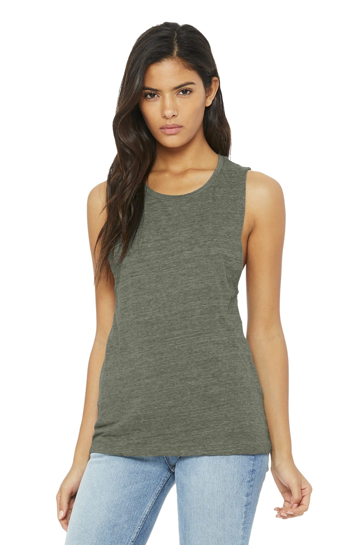Bella Canvas Tank Tops S / Olive Slub Bella+Canvas BC8803 Ladies' Flowy Scoop Muscle Tank