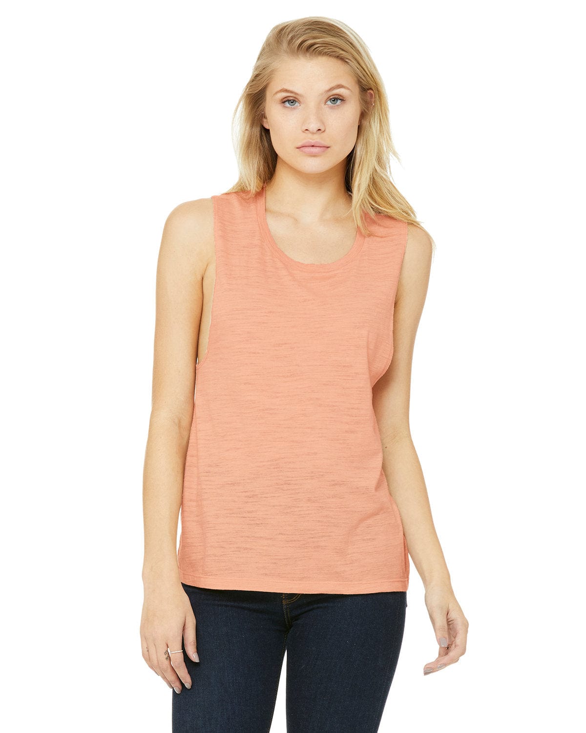 Bella Canvas Tank Tops S / Peach Slub Bella+Canvas B8803: Ladies' Flowy Scoop Muscle Tank