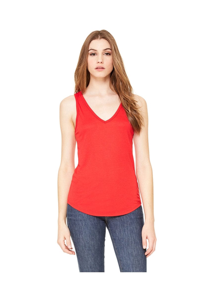 Bella Canvas Tank Tops S / Red Bella + Canvas B8805: Ladies' Flowy V-Neck Tank