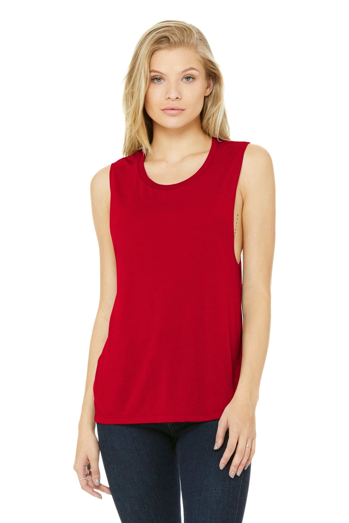 Bella Canvas Tank Tops S / Red Bella+Canvas BC8803 Ladies' Flowy Scoop Muscle Tank