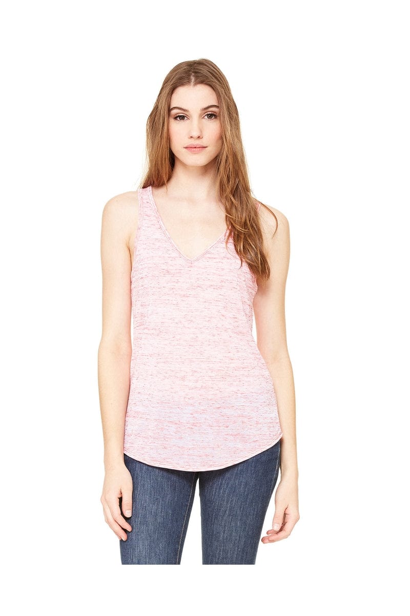 Bella Canvas Tank Tops S / Red Marble Bella + Canvas B8805: Ladies' Flowy V-Neck Tank