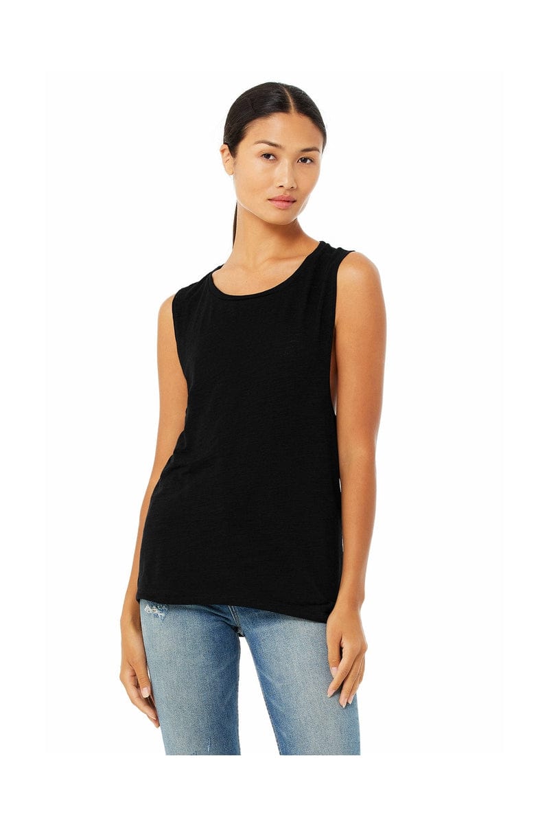 Bella Canvas Tank Tops S / Solid Black Slub Bella+Canvas B8803: Ladies' Flowy Scoop Muscle Tank