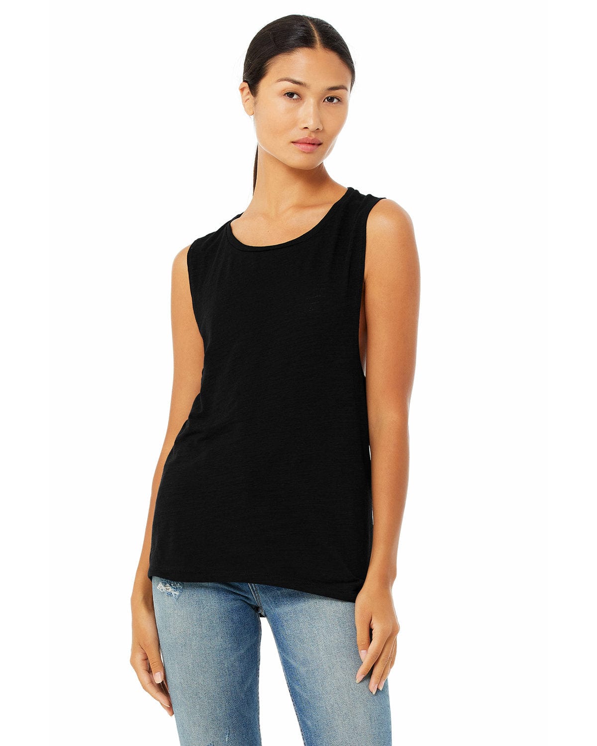 Bella Canvas Tank Tops S / Solid Black Slub Bella+Canvas B8803: Ladies' Flowy Scoop Muscle Tank