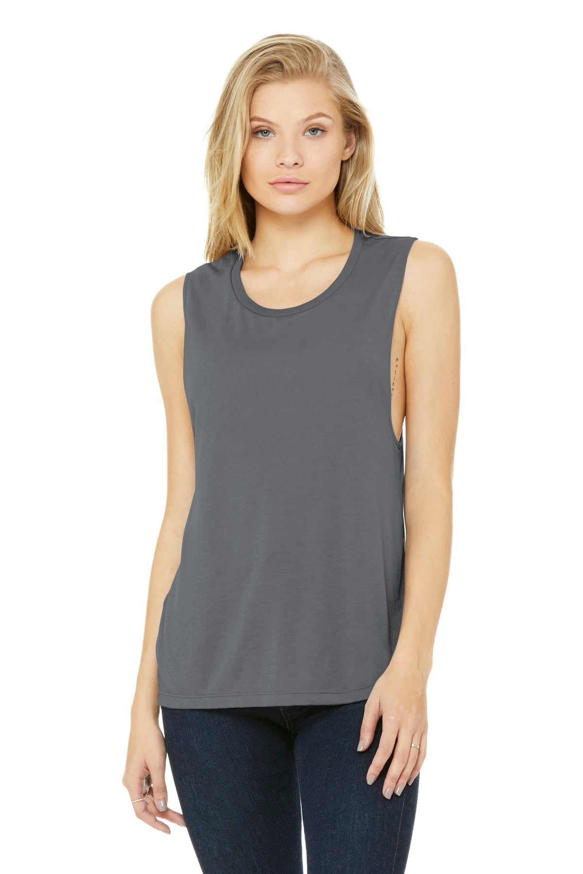 Bella Canvas Tank Tops S / Storm Bella+Canvas BC8803 Ladies' Flowy Scoop Muscle Tank