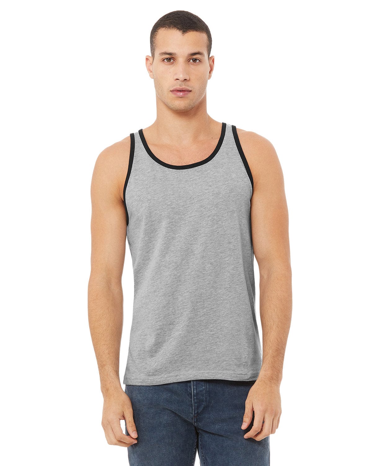 Bella Canvas Tank Tops XS / Ath Hthr/ Black Bella+Canvas 3480: Unisex Jersey Tank