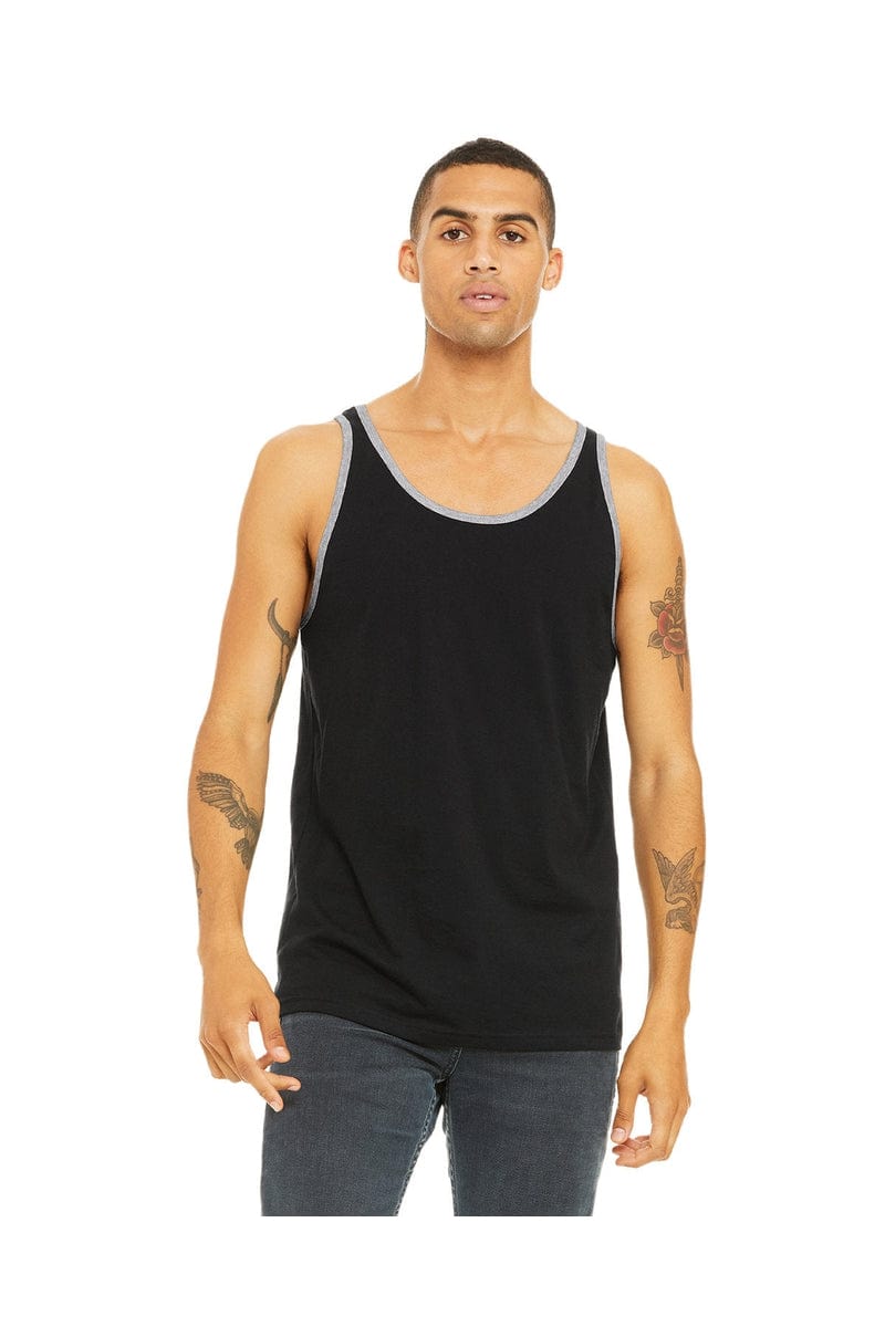 Bella Canvas Tank Tops XS / Black/ Ath Hthr Bella+Canvas 3480: Unisex Jersey Tank