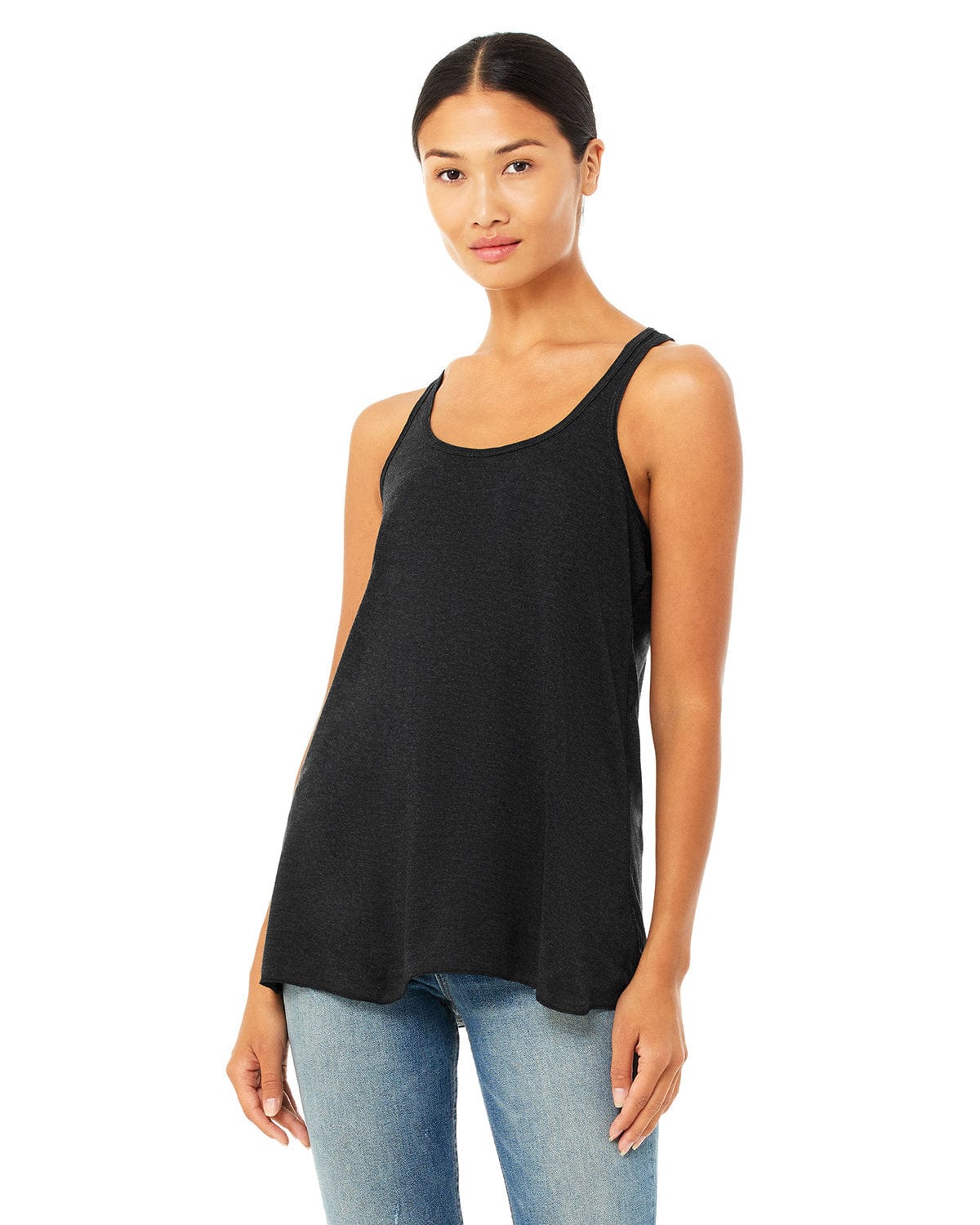 Bella Canvas Tank Tops XS / Black Heather Bella+Canvas B8800: Ladies' Flowy Racerback Tank