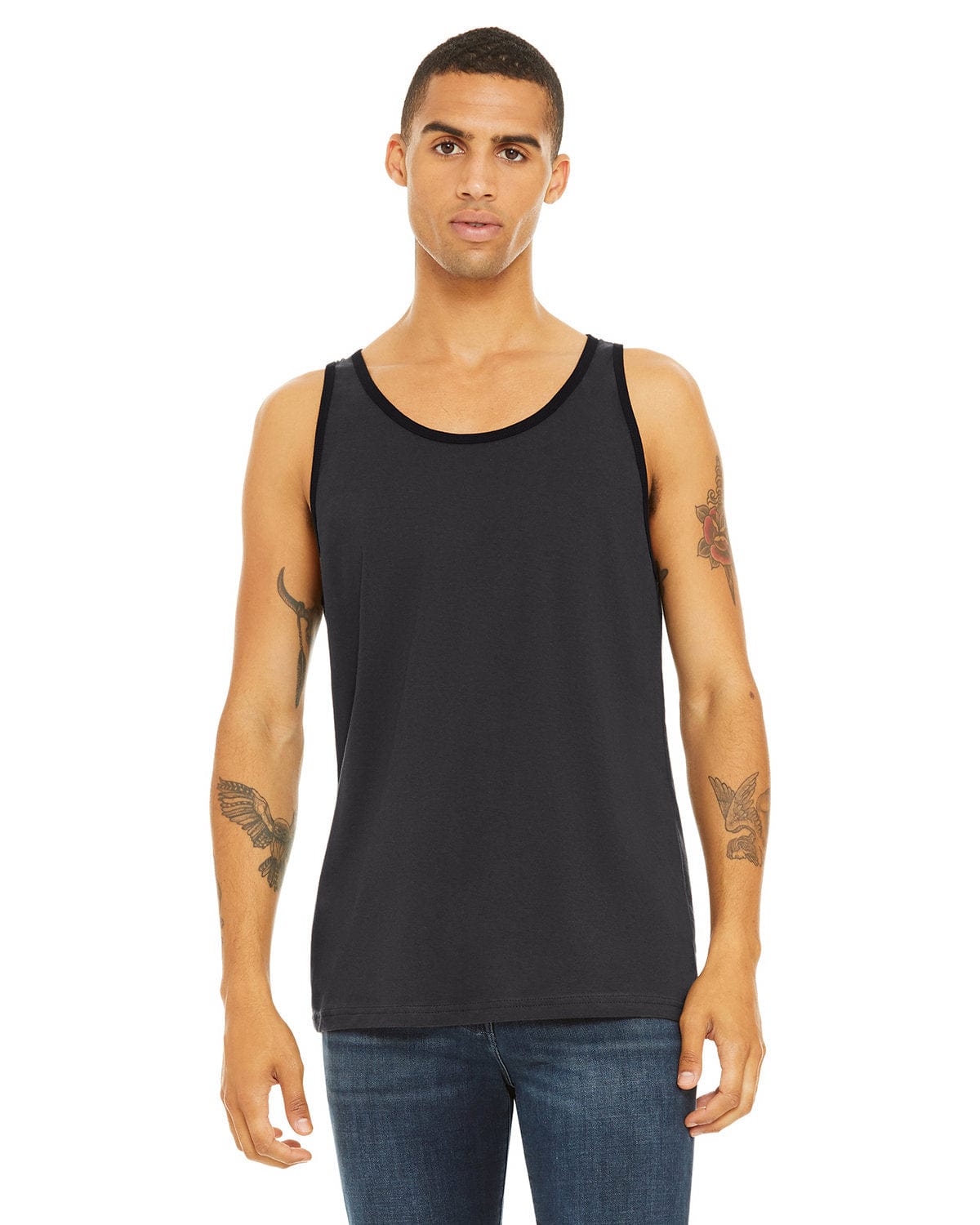 Bella Canvas Tank Tops XS / Dark Gry/ Black Bella+Canvas 3480: Unisex Jersey Tank
