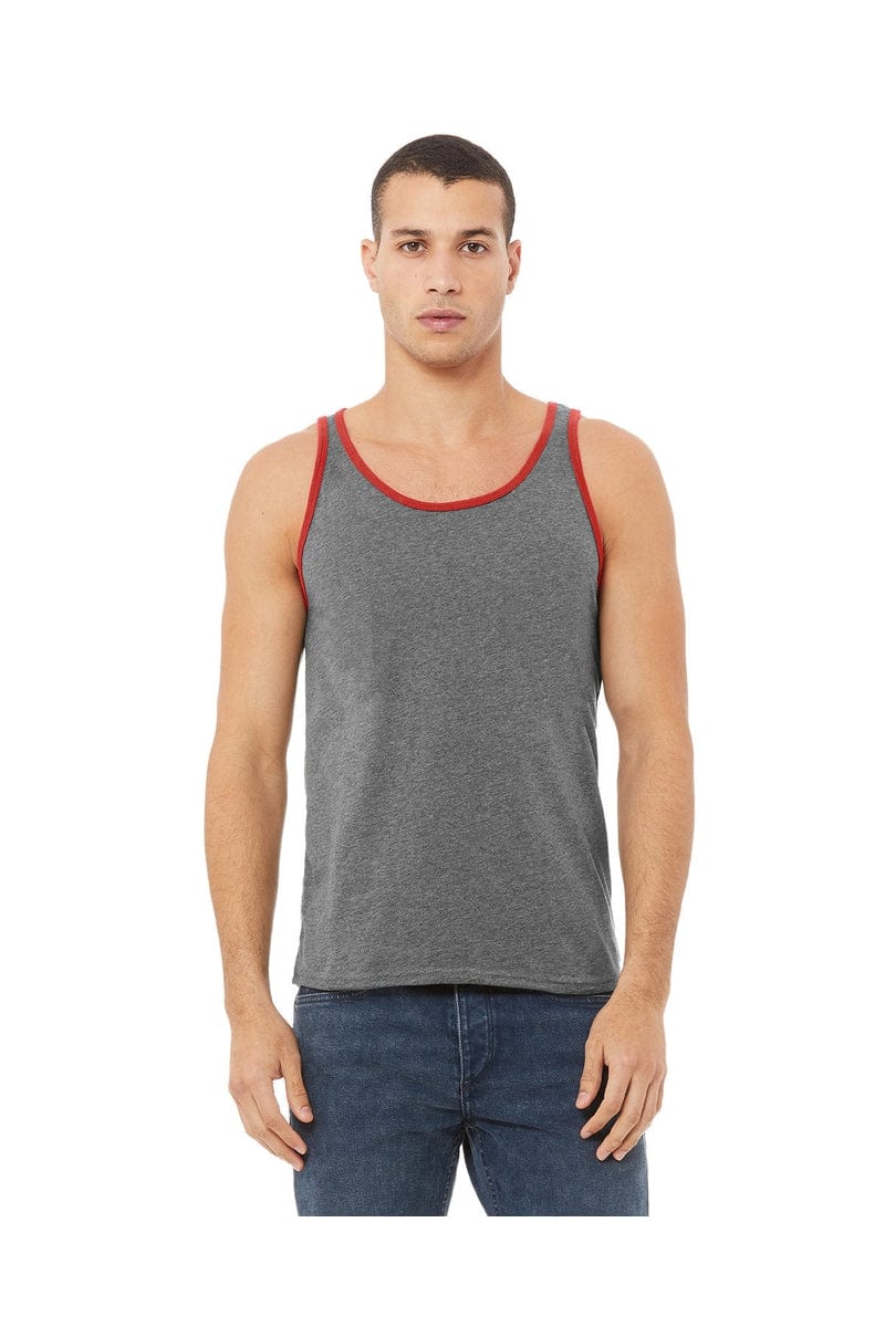 Bella Canvas Tank Tops XS / Deep Hthr/ Red Bella+Canvas 3480: Unisex Jersey Tank