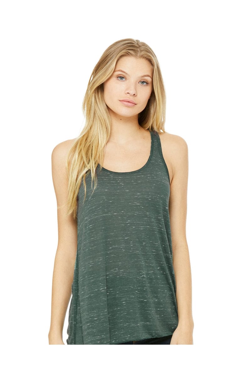 Bella Canvas Tank Tops XS / Forest Marble Bella+Canvas B8800: Ladies' Flowy Racerback Tank