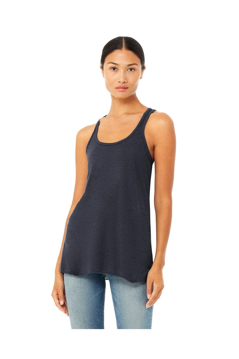 Bella Canvas Tank Tops XS / Heather Navy Bella+Canvas B8800: Ladies' Flowy Racerback Tank