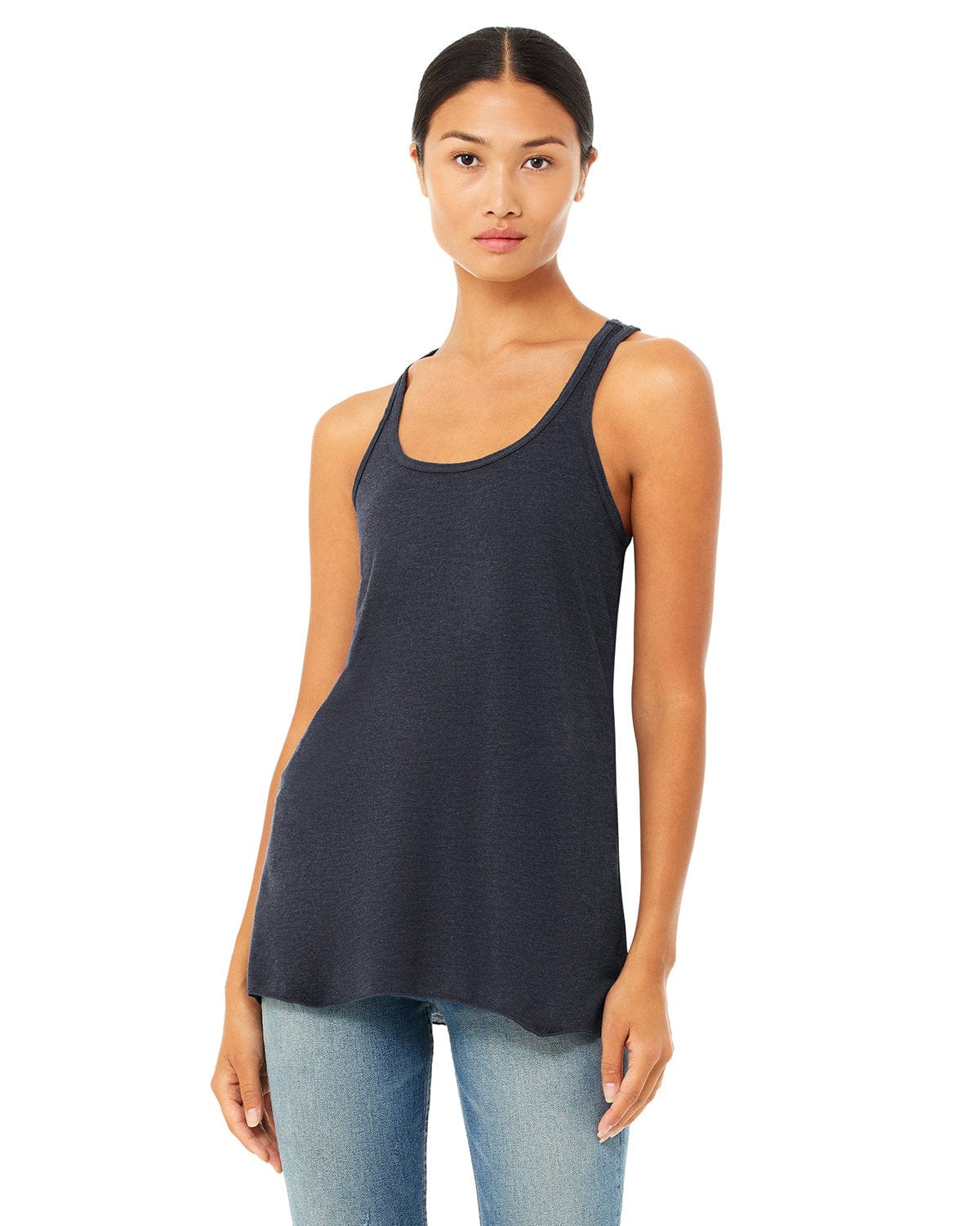 Bella Canvas Tank Tops XS / Heather Navy Bella+Canvas B8800: Ladies' Flowy Racerback Tank