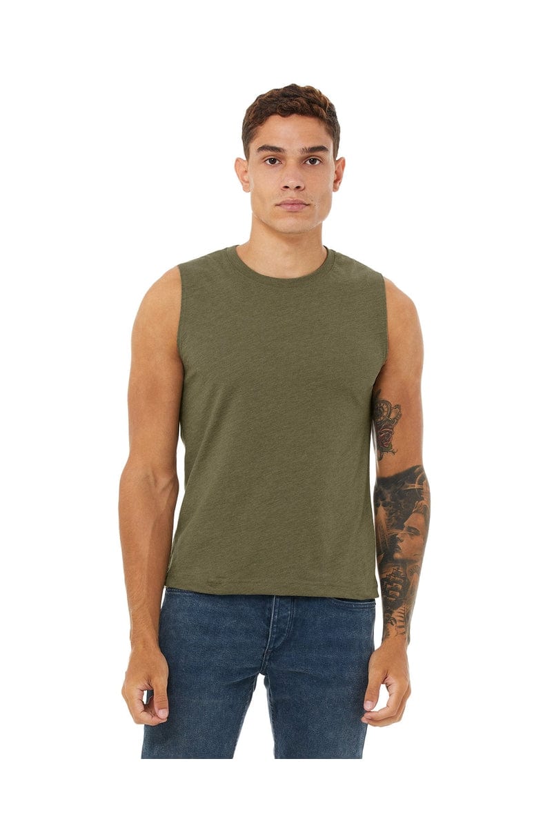 Bella Canvas Tank Tops XS / Heather Olive Bella Canvas 3483: Unisex Jersey Muscle Tank