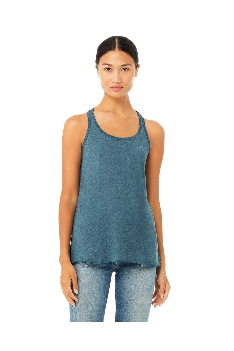 Bella Canvas Tank Tops XS / Hthr Deep Teal Bella+Canvas B8800: Ladies' Flowy Racerback Tank
