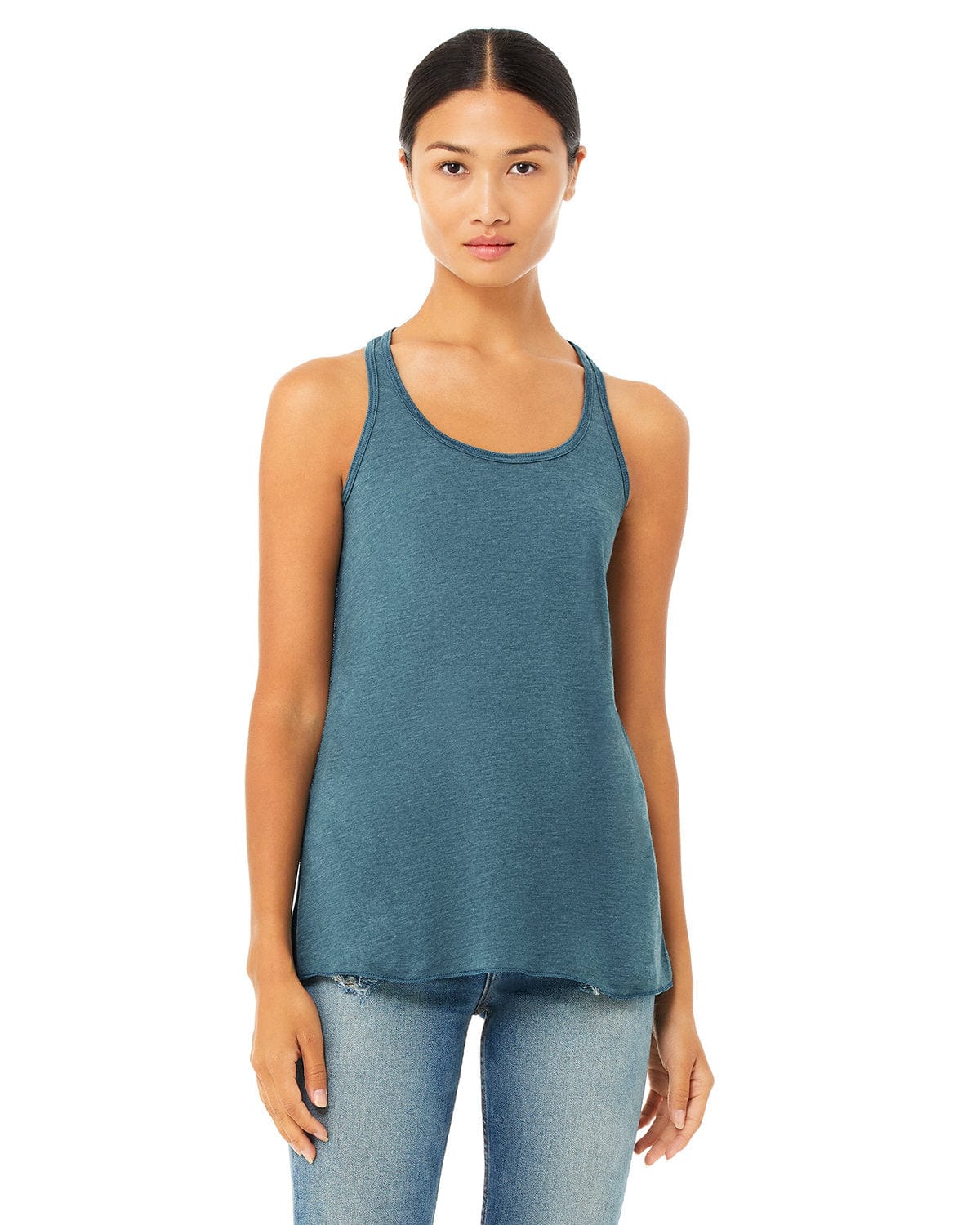 Bella Canvas Tank Tops XS / Hthr Deep Teal Bella+Canvas B8800: Ladies' Flowy Racerback Tank