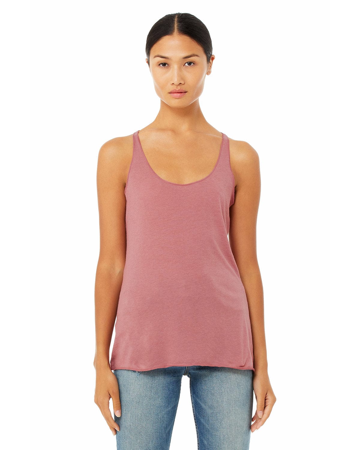 Bella+Canvas 8430: Ladies' Triblend Racerback Tank in Mauve Triblend