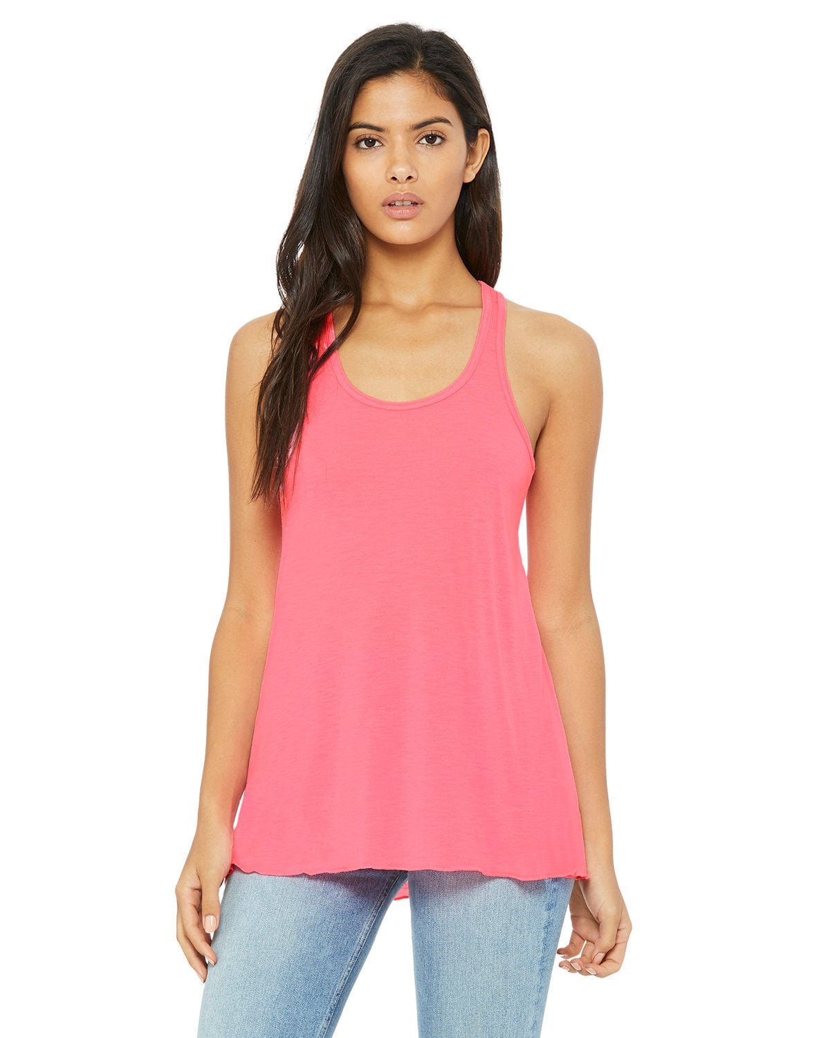Bella Canvas Tank Tops XS / Neon Pink Bella+Canvas B8800: Ladies' Flowy Racerback Tank
