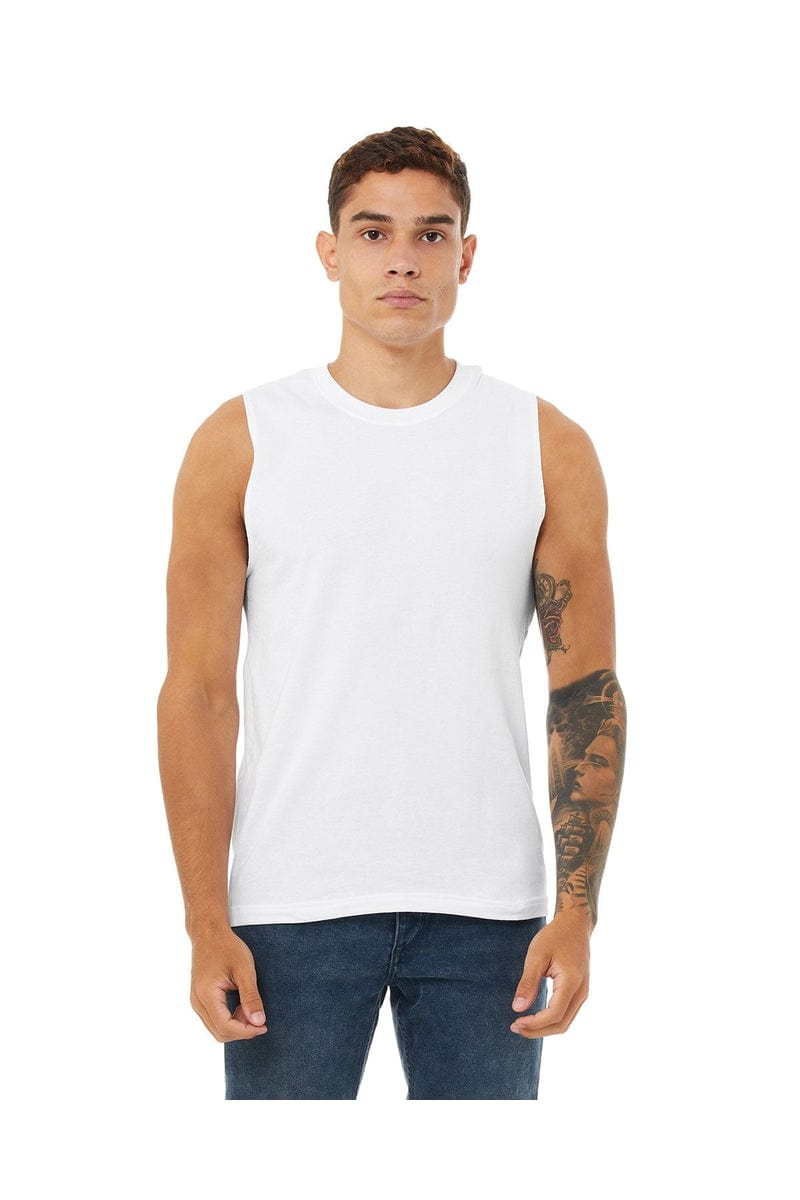 Bella Canvas Tank Tops XS / White Bella Canvas 3483: Unisex Jersey Muscle Tank