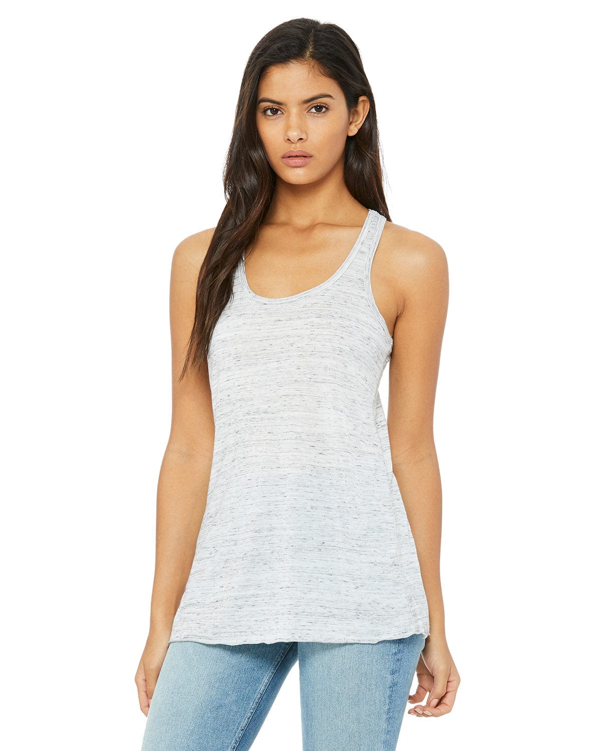 Bella Canvas Tank Tops XS / White Marble Bella+Canvas B8800: Ladies' Flowy Racerback Tank